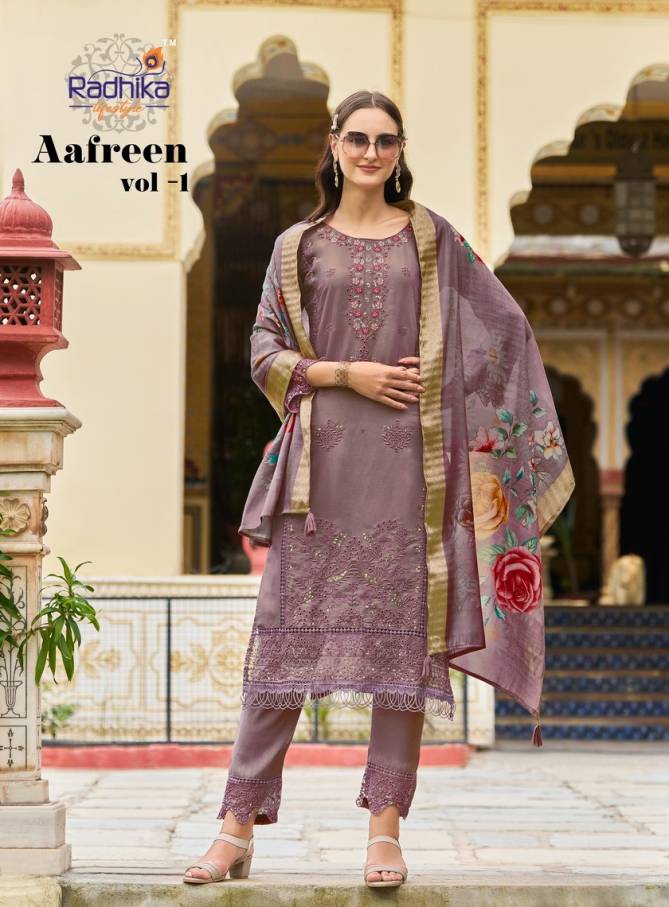 Aafreen Vol 1 By Radhika Silk Designer Kurti With Bottom Dupatta Wholesale Shop In Surat
